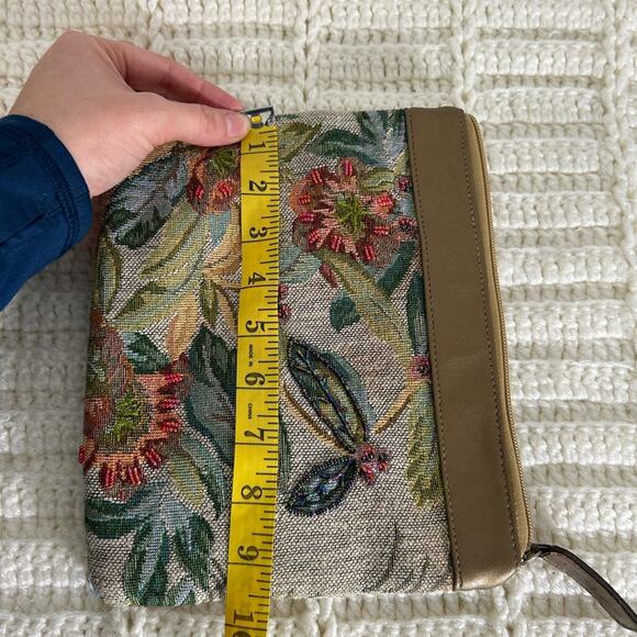 signature club A - beach tropical cosmetic bag- beaded - some wear - clutch - Picture 6 of 12